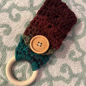 🐻New Single Ring w/Button Kitchen Towel Holder - Handmade